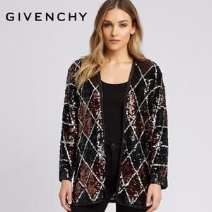 Vintage 1990s Givenchy En Plus Sequin Open Front Jacket Cardigan 14